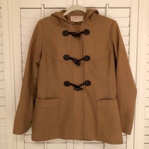Michael Kors Wool Hooded Peacoat with Toggles